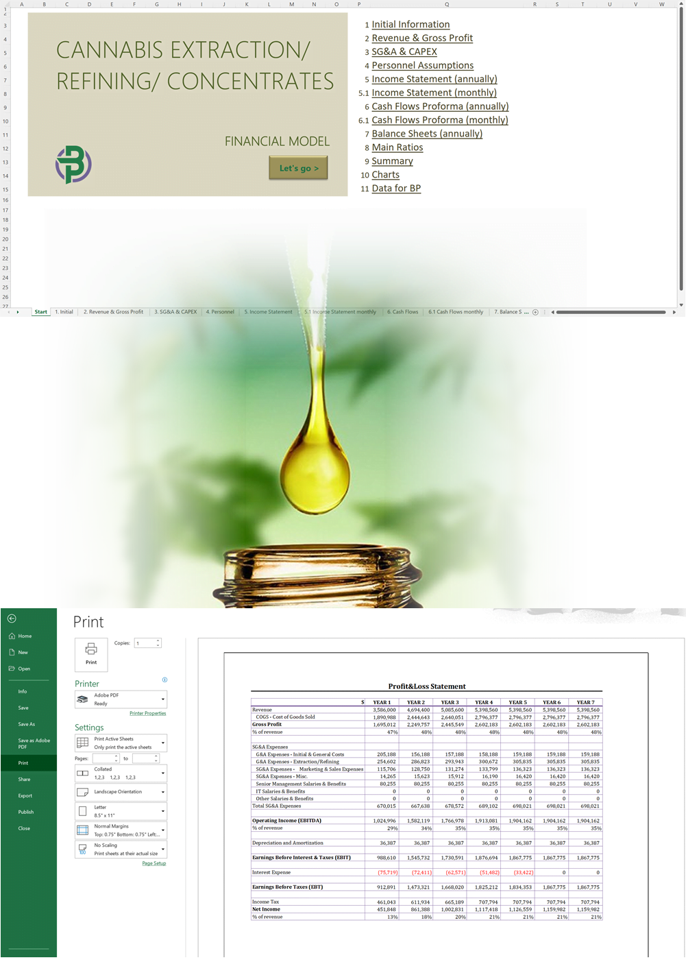 Cannabis Extraction/Concentrates Financial Model