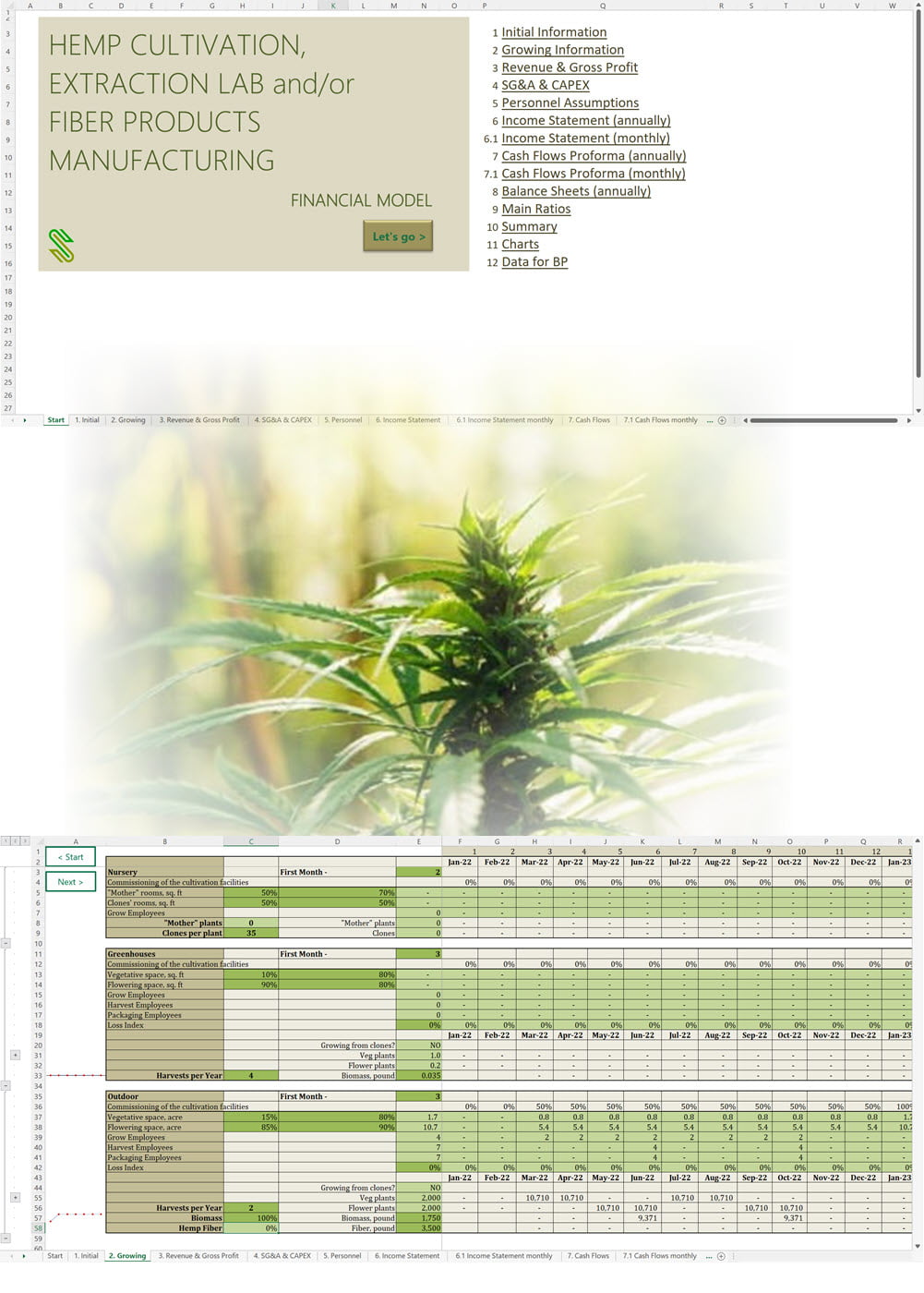 Hemp Cultivation and CBD Oil Extraction and/or Fiber Products Financial Model