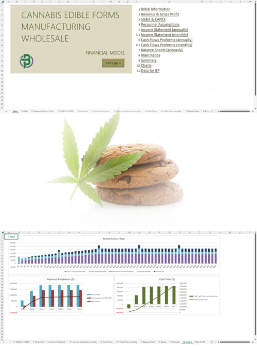 Cannabis Edibles Financial Model Business Plan Templates 9214