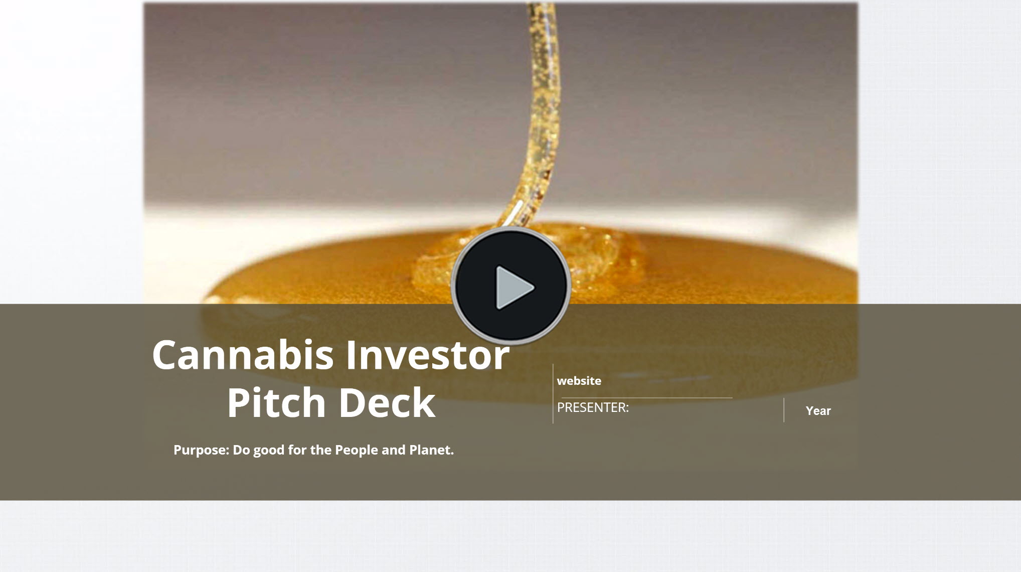 Cannabis Solventless Extraction Investor Pitch Deck Template