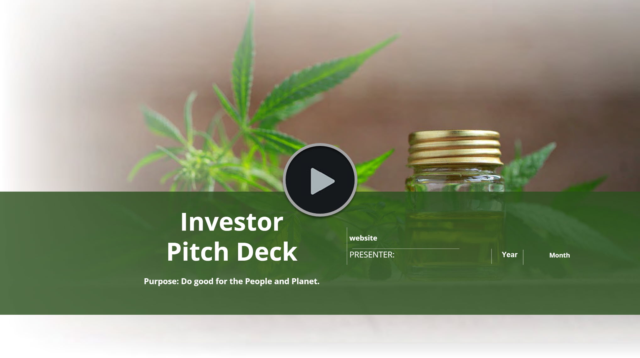 Hemp and Cannabis Cultivation and Extraction Investor Pitch Deck