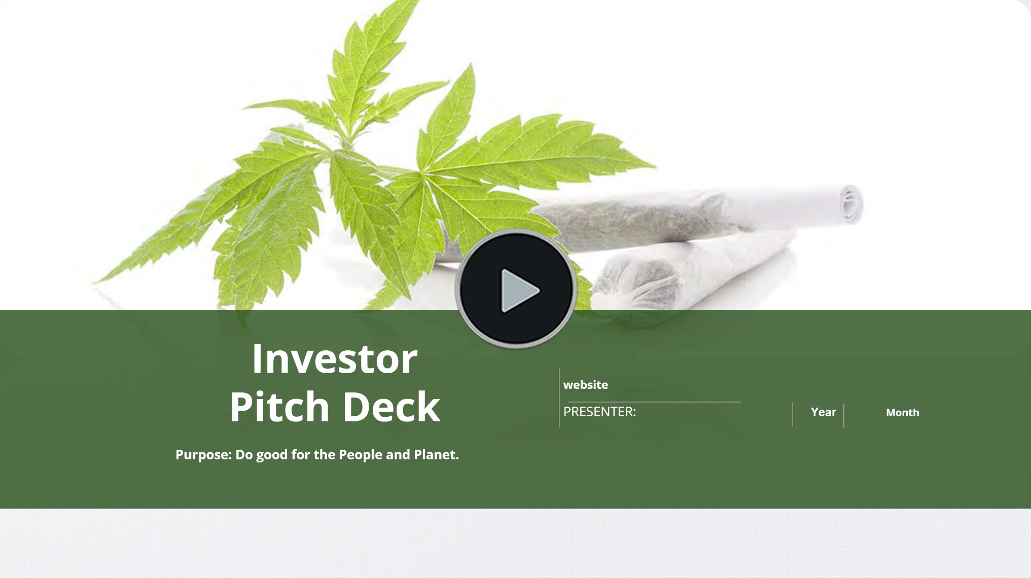 Cannabis Hemp Flowers Pre Rolls Pitch Deck Template