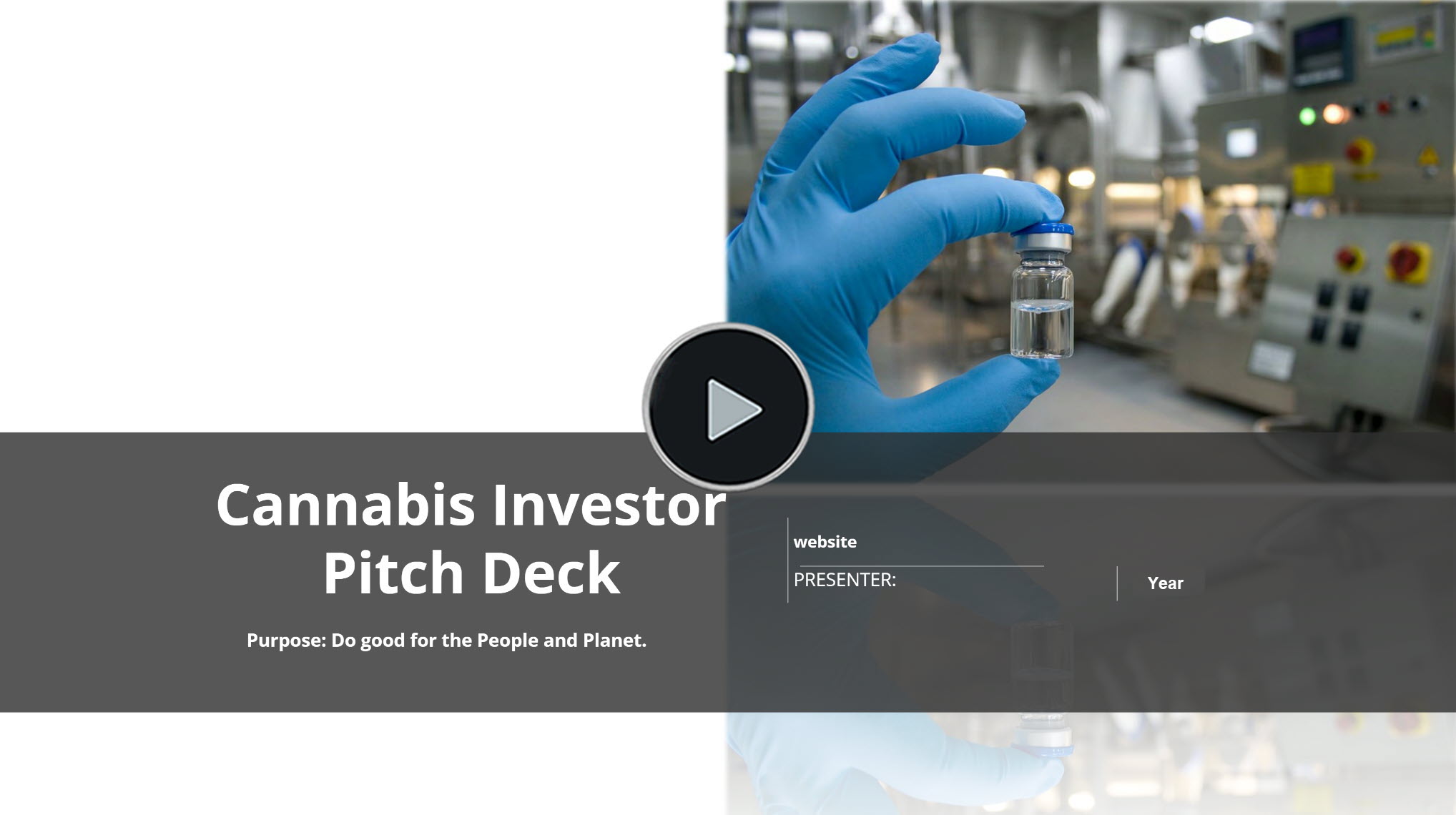 Cannabis Manufacturing Distribution Investor Pitch Deck