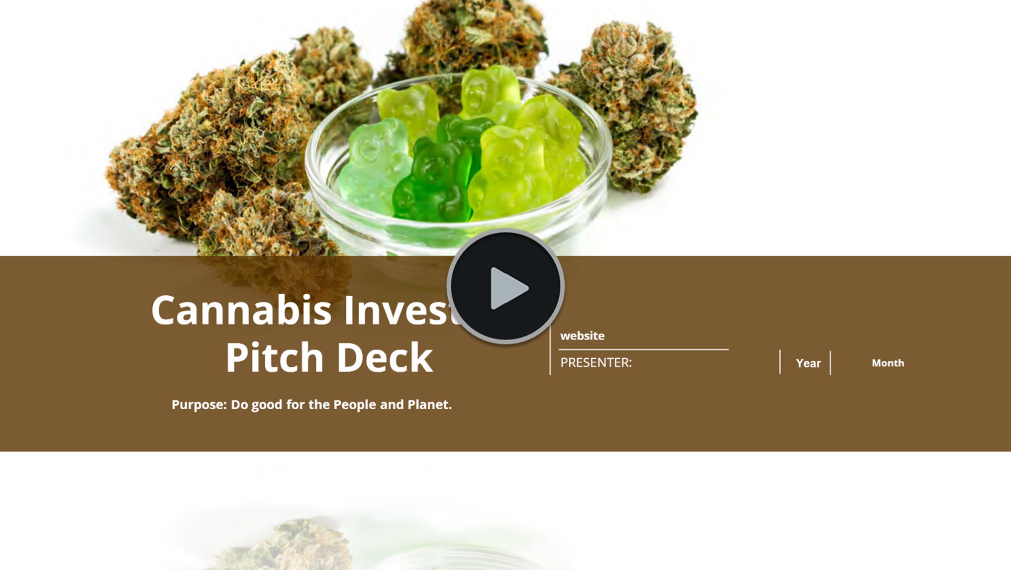 Cannabis Manufacturing Distribution Retail Investor Pitch Deck