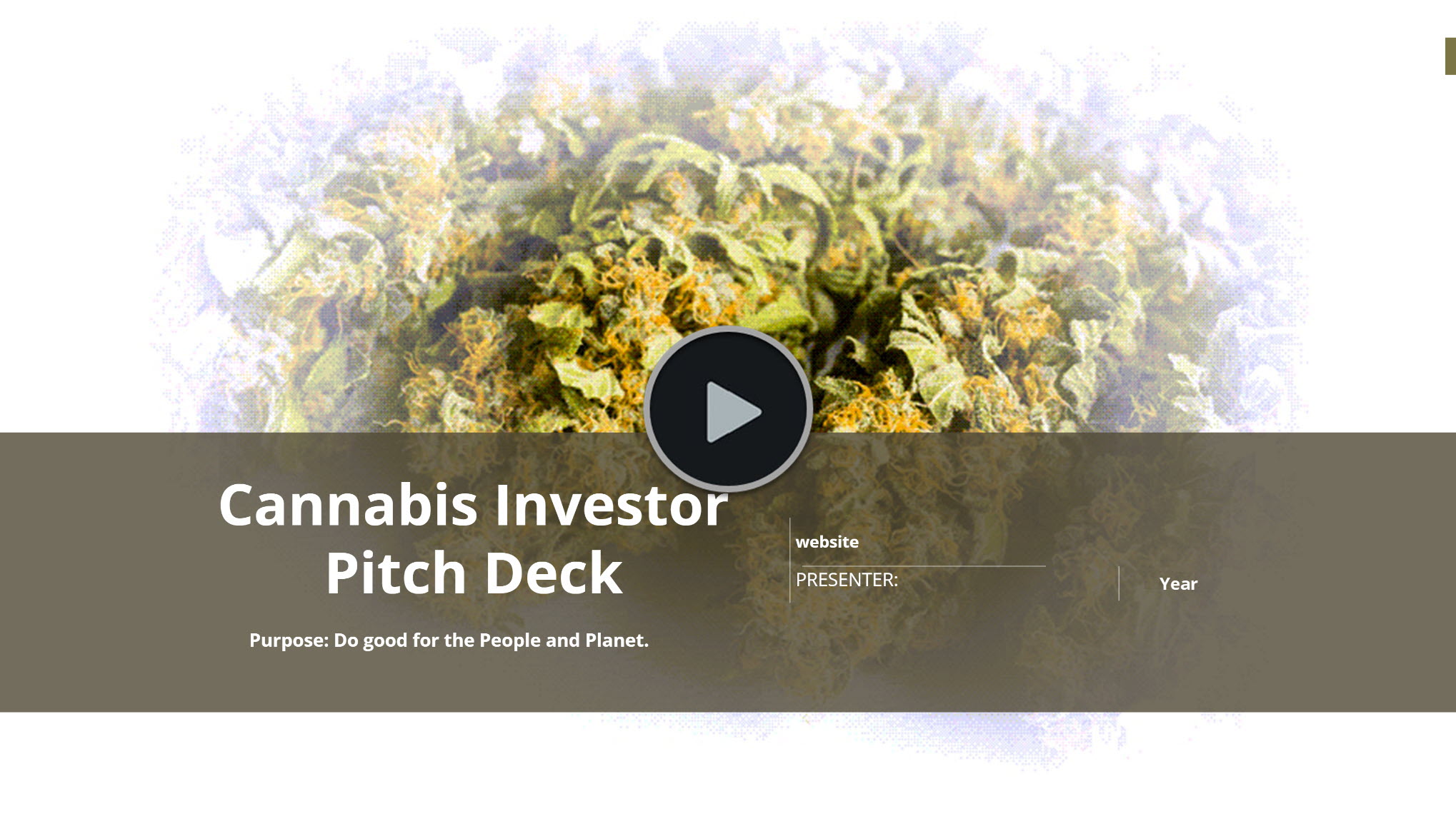 Cannabis Flowers Pre-rolls Concentrates Edibles Pitch Deck Template