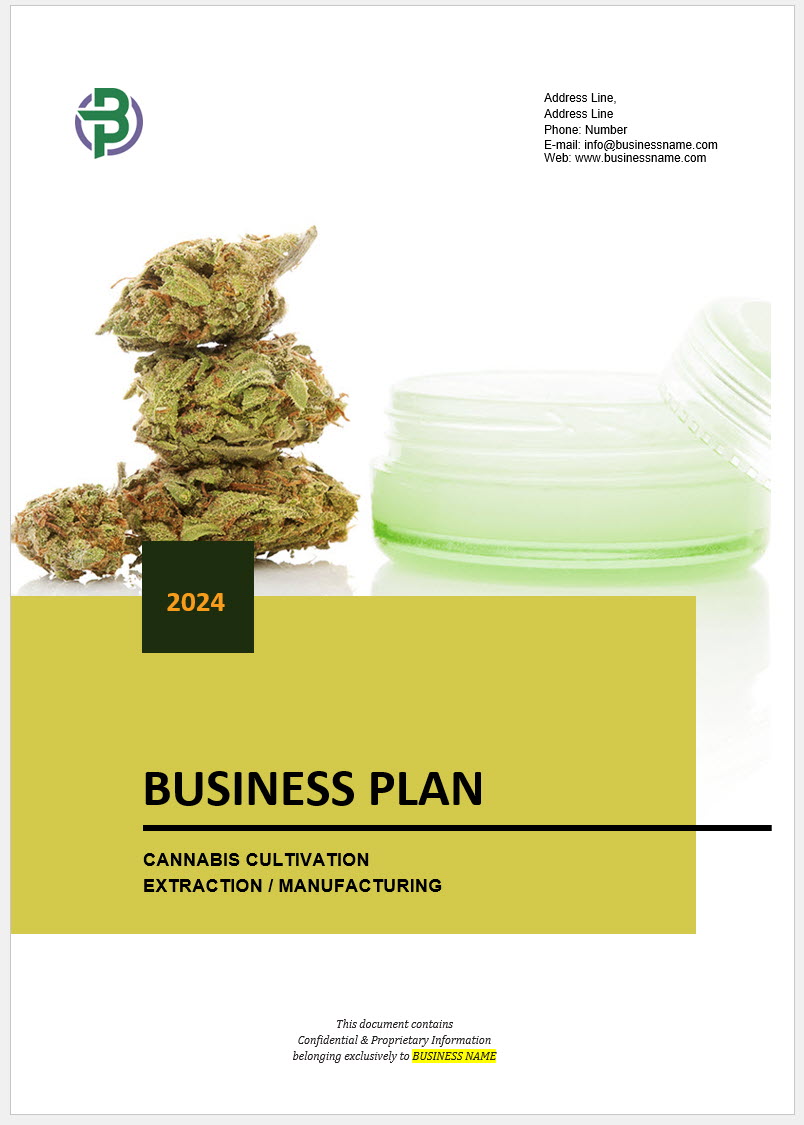 Cannabis Cultivation Extraction Manufacturing Business Plan Template Business Plan Templates 7603