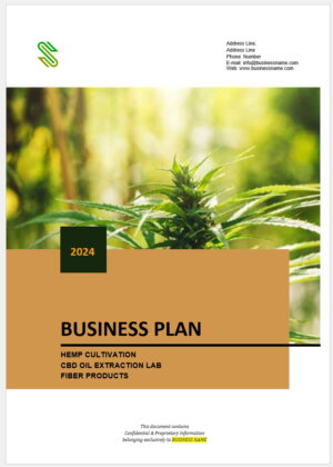 Hemp Cultivation CBD Oil Extraction Business Plan Template