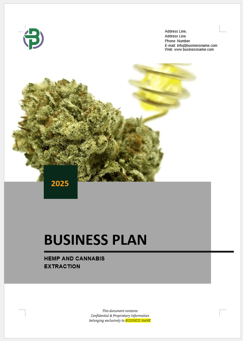 Hemp Cannabis Extraction Business Plan Template