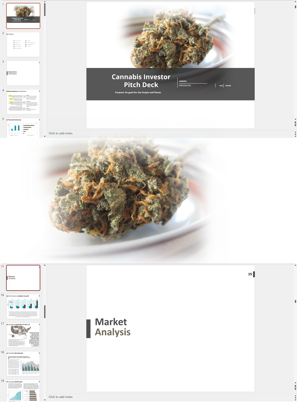 Vertically Integrated Cannabis Investor Pitch Deck Template