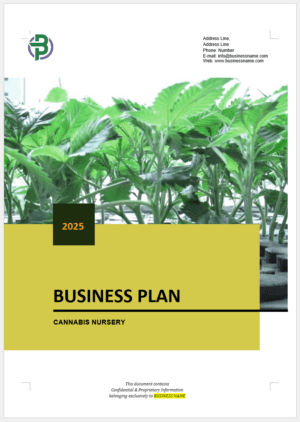 Cannabis Clones Seeds Nursery Business Plan Template
