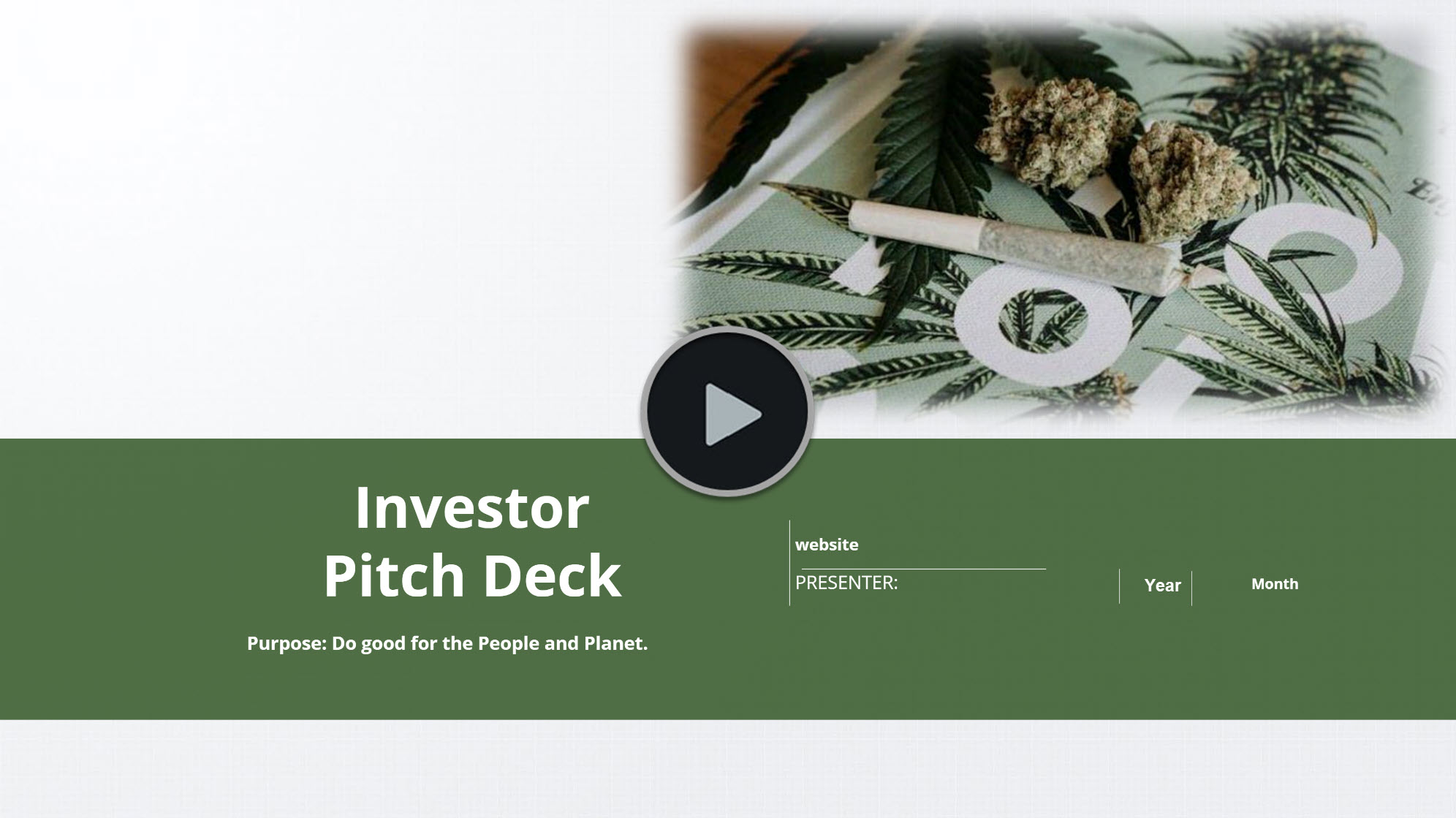 Cannabis Flowers Pre Rolls Pitch Deck Template