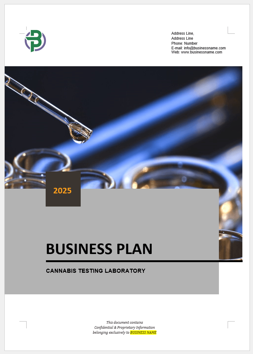 Cannabis Testing Laboratory Business Plan Template