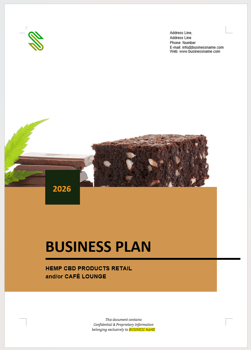 CBD Store and/or Cafe Lounge Business Plan Template