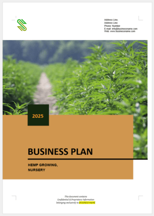 Hemp Cultivation and Nursery Business Plan Template