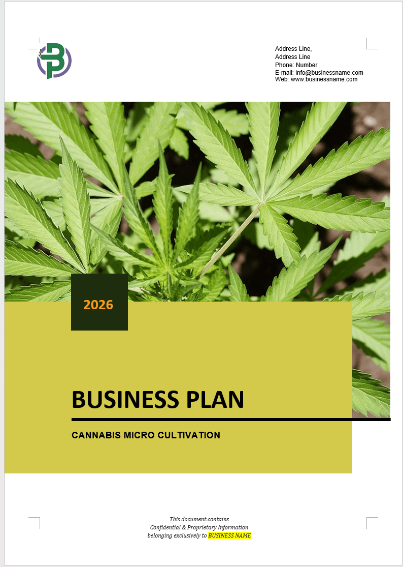 Cannabis Micro Cultivation Business Plan Template