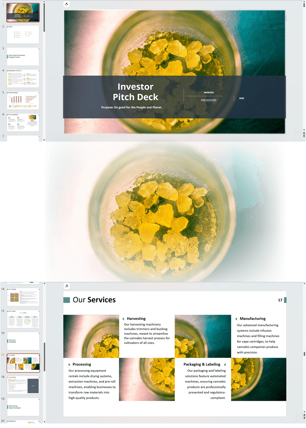Cannabis Machinery Rental Solutions Investor Pitch Deck Template
