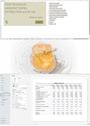 Hemp CBD Beverage Manufacturing, Wholesale and/or Retail Financial Model