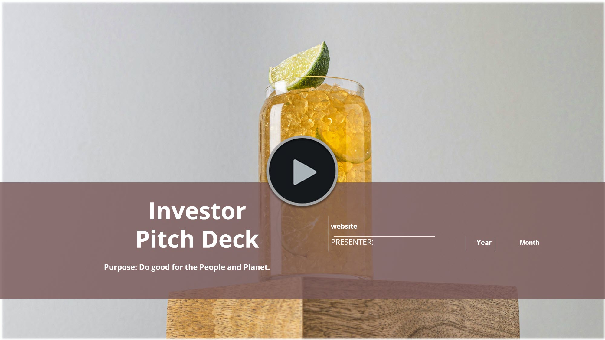Hemp CBD Beverages Manufacturing, Wholesale Retail Investor Pitch Deck Template