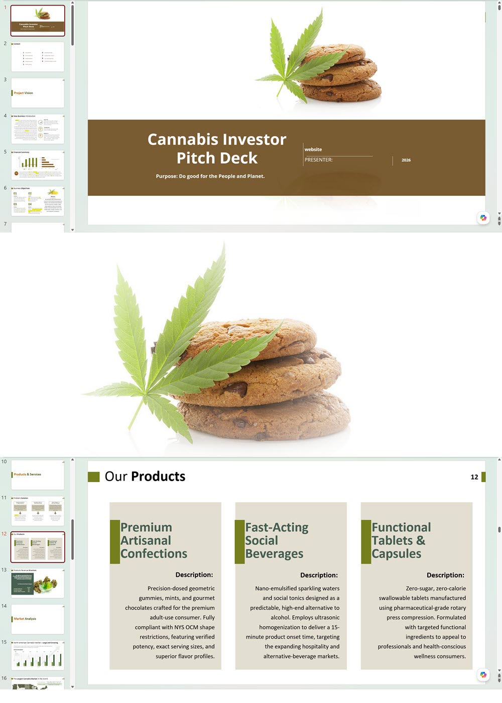 Cannabis Edibles Investor Pitch Deck Template