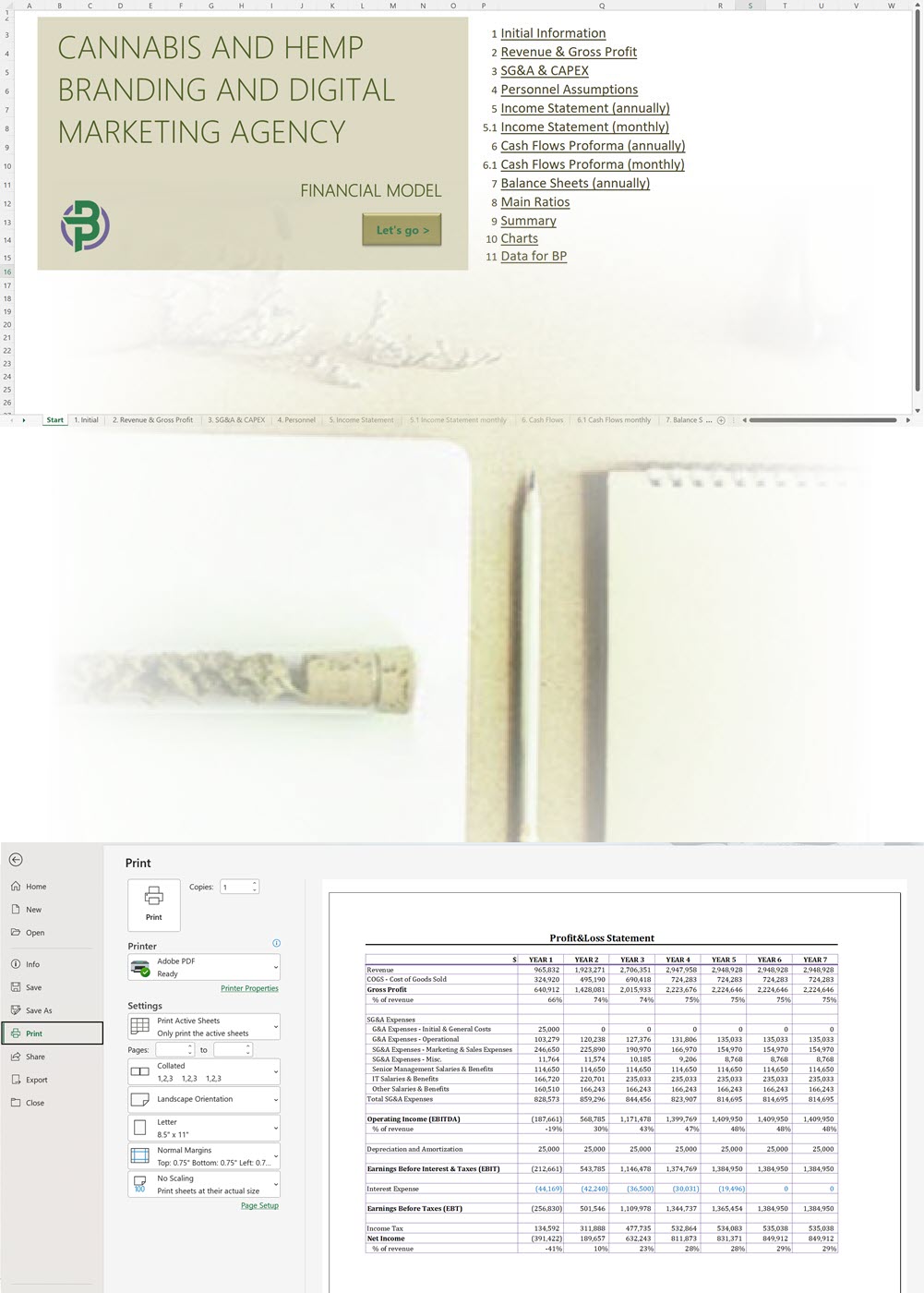 Cannabis and Hemp Branding and Digital Marketing Agency Financial Model