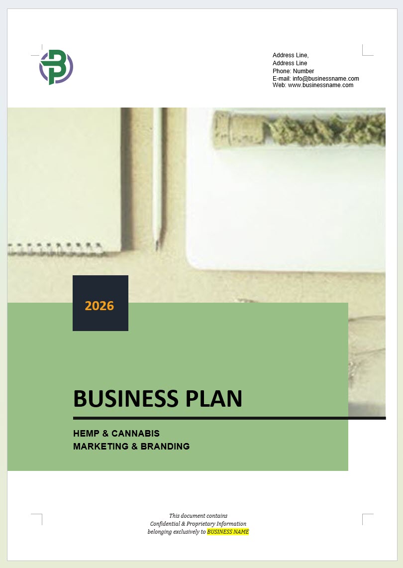 Cannabis and Hemp Branding and Digital Marketing Agency Business Plan Template