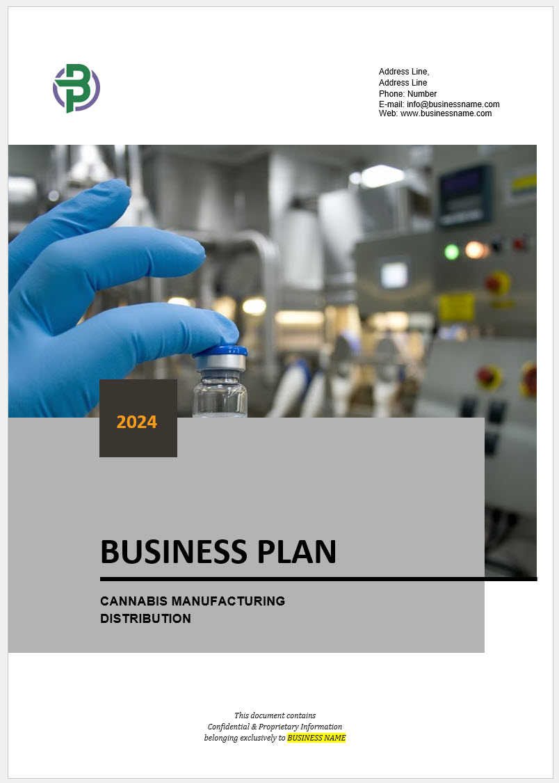 Cannabis Manufacturing and Distribution Business Plan Template – Business Plan Templates
